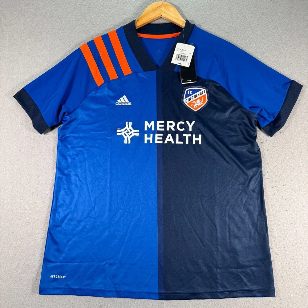 FC Cincinnati MLS Inaugural Adidas Soccer Jersey Mens XL Blue Aeroready Sports